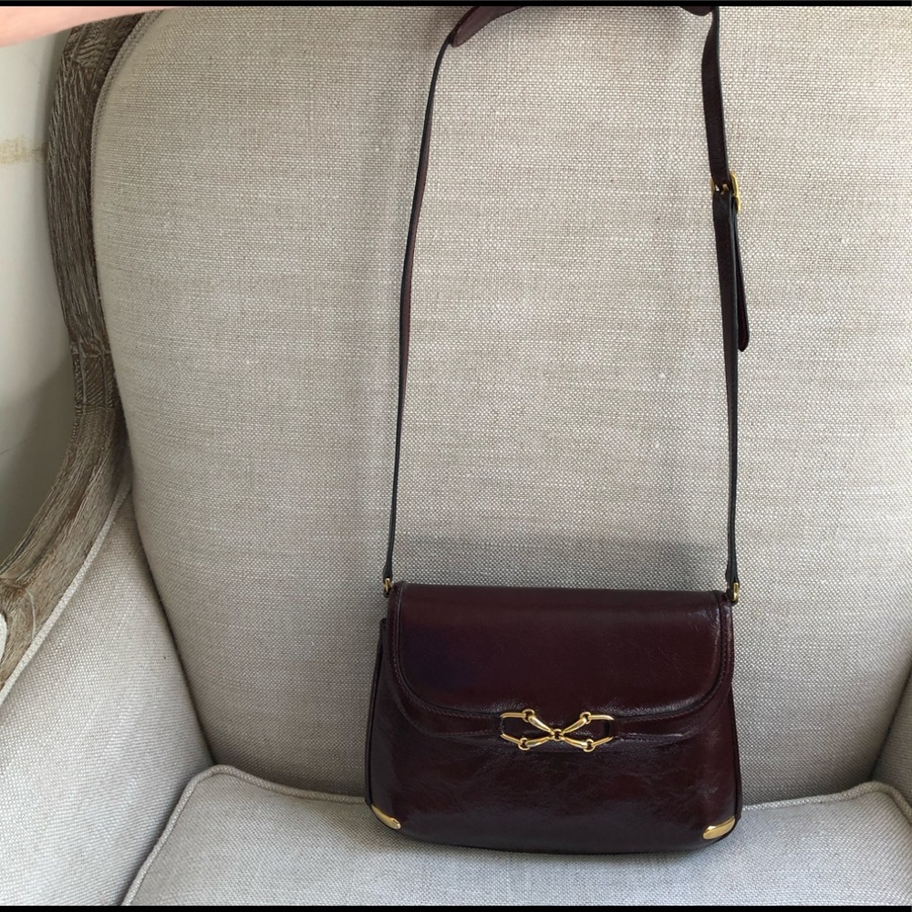Gucci Vintage Shoulder Bag Horsebit Clutch Patent Leather - Picture 4 of 15